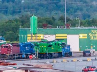 NBSR 6401, ex Norfolk Southern SD70M-2 sits parked near the shops, while the power for inbound train 908 sits on the left. A slight issue needs to be fixed on 6401, then it can head out leading on train 907, it's first inaugural run, hopefully this week coming.  