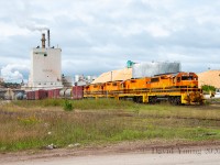 Genesee and Wyoming having threatened to shutter the entire line between Sudbury and Sault Ste. Marie and suspending operations for a brief amount time (can't remember the exact amount, a week- maybe two?) re-appears at the Domtar mill in Espanola to switch the plant. It seems every 10 years or so the American company lobbies the Provincial and Federal governments for millions of dollars in grants to keep up with maintenance threatening to permanently close the line, having done so again in 2020, reaching another successful resolution in May 2021.