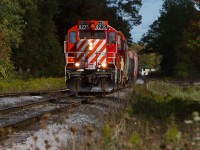 A gorgeous fall day, and nothing to do after work, usually means a trip to the OSR for me. This particular day, I ran into the Woodstock job bringing traffic down to Belmont, where they'll make a handful of moves and head back east for Woodstock. I may have missed the CPR era on the Elgin and Oxford county branchlines, but I certainly won't complain about this. It's as close as I'll get, but only a sprinkle of dust compared to what these lines have seen before my time..