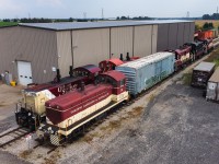 The latest unit to be repainted in OSR's cream and maroon scheme, OSR 1245 has pulled up beside TH&B 51 at the Salford shops making for a nice comparison between the two units.