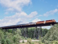 Unfortunately by the time I made it up to the old AC, WC had pulled the "F" units off the tour train for good. WC's former WP GP40's filled the void along with other units when needed. This day we knew the tour train was on the way and this location was the only spot we could find with limited time as we continued our trip out west. Thankfully the clouds rolled in slowly and for the most part left the train mainly sun lit. Hopefully one day I'll make the trip again. 