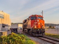 CN 730 heads over to Courtnay Bay in Saint John's south end on a beautiful morning at sunrise. 