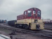 TH&B NW2u 51, built by EMD in 1947, rests at Aberdeen Yard with a cut of gondolas.  Today 51 is part of the Ontario Southland Railway's fleet and rests at their <a href=http://www.railpictures.ca/?attachment_id=46220>Salford shop.</a>