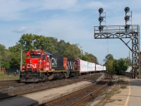 CN L580 arrives back from Hagersville with a sizeable train.  The power today was CN 4705 and CN 4125.