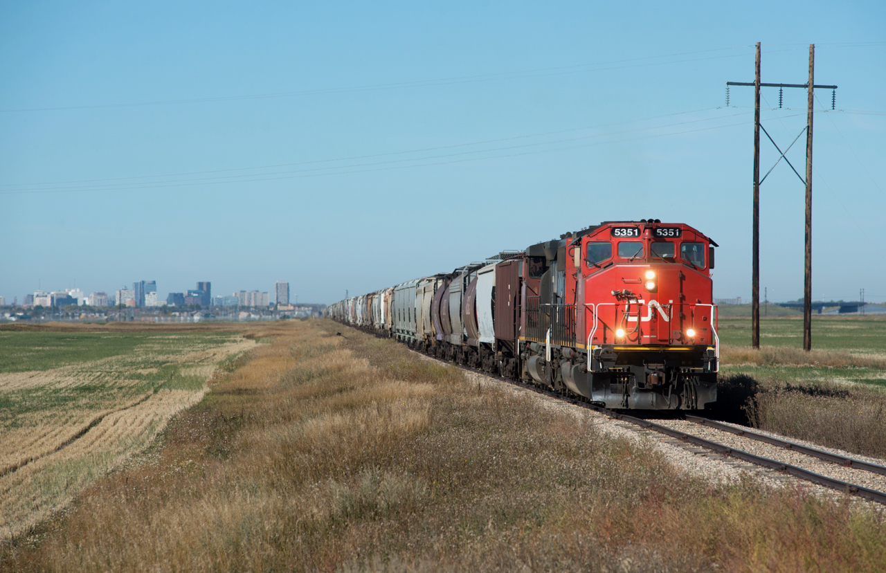 CN 508 is seen on here on the Glenavon Subdivision at the appropriately named station of "Regina East". The Glenavon Sub runs from Regina SK to Kippling SK where it connects with the Cromer Subdivision which carries on to Brandon MB. From Brandon, trains continue up the Carberry Sub to eventually reunite with the main line (the Rivers Sub) at Petrel Jct.  This 508 will not make the long branch line tour however.  In fact it has only a couple more miles to go before arriving at a Viterra terminal to spot its entire train. The odd loaded grain train dose utilize this route however, Moose Jaw to Thunder Bay seems to be somewhat normal. I say "somewhat" as there are no regular trains on this portion of the line at all which can make it challenging to railfan.
