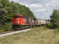 I have been looking for a spot to railfan west of Kitchener. I noticed the road leading to the Hydro Cut bike trail using Google Maps and thought it looked promising. Even better, the crew called out the clear signal at Sturm, which gave me a few min to get out of the car and get set up.