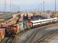 2021.10.21 BIT yard job CN 4730, GTW 6420 and CN 4776 switching four business cars set off by Z14891 20.

Baggage car ‘Fraser Spirit’ CN 1710; 
Coach ‘Great Lakes’ IC 800413; 
Dome car ‘American Spirit’ CN 99; 
Theatre car ‘Sandford Fleming’ IC 800653 