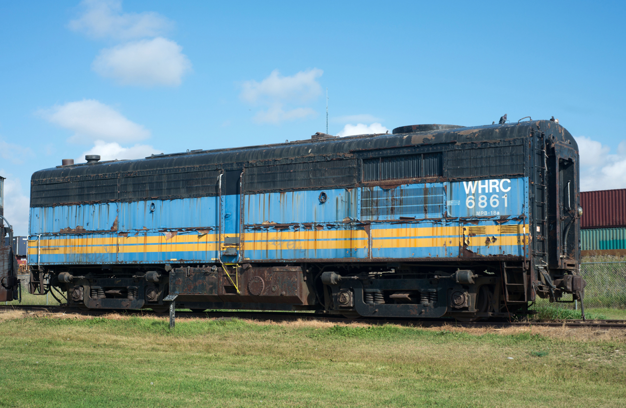 Windsor and Hantsport Railway FPB-4 6861 is a rather odd sight to behold at the Wainwright Rail Park in Wainwright Alberta.  The unit was donated to the rail park by Canadian Pacific in 2000.  Supposedly CP traded/acquired several of these units from WHRC to keep the C424 fleet alive in the later years.  As for how a CP donated unit winds up in a CN town like Wainwright?  I've got nothing on that one.