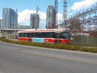 TTC CLRV #4143 is seen departing Exhibition Loop on a northbound 511 Bathurst run to Bathurst station.