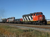 The 0700 Bissell Yard job shoves back into the yard with CN 4780, CN 518 and CN 7516