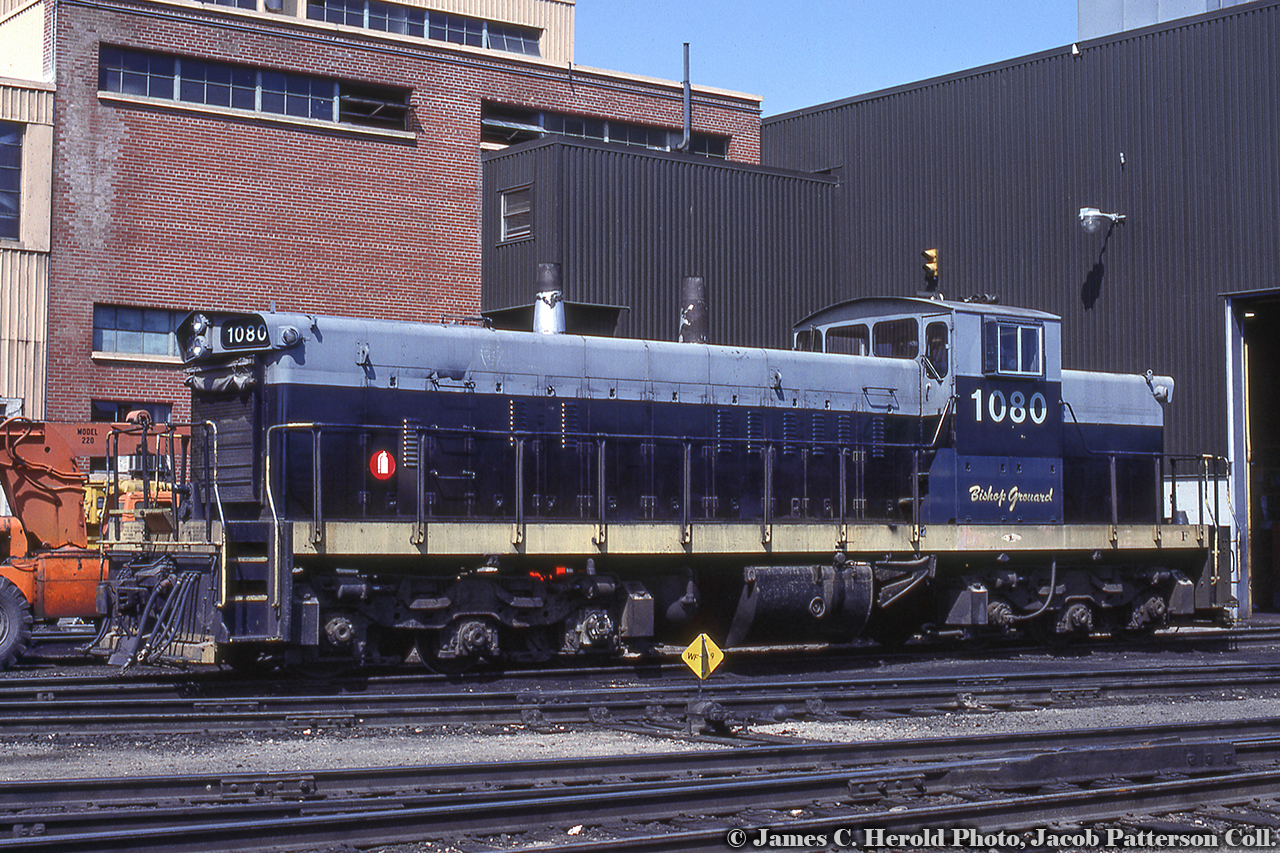 Following up on Ken Perry's recent posting of Northern Alberta Railway 303, 311 at Anzac in 1980, James C. Herold snapped the 303 a couple years later on the CN roster.  CN 1080 in patched NAR paint is seen outside the Calder Yard diesel shop in Edmonton.  Despite the removal of NAR markings, number, yellow striping, the name 'BISHOP GROUARD' still remains on the cab.1080 would be rebuilt circa 1990 with 4 axle flexi-coil trucks and other new components, and would be renumbered to CN 1180.  It would be retired in 2000 and sold to Ferrocarriles de Cuba as their 51212 (51209 shown in lieu of photo).  Note the Cuban modification of a three axle truck under the long hood to spread the weight, with the as-delivered (to Cuba) two axle truck under the cab.James C. Herold Photo, Jacob Patterson Collection Slide.