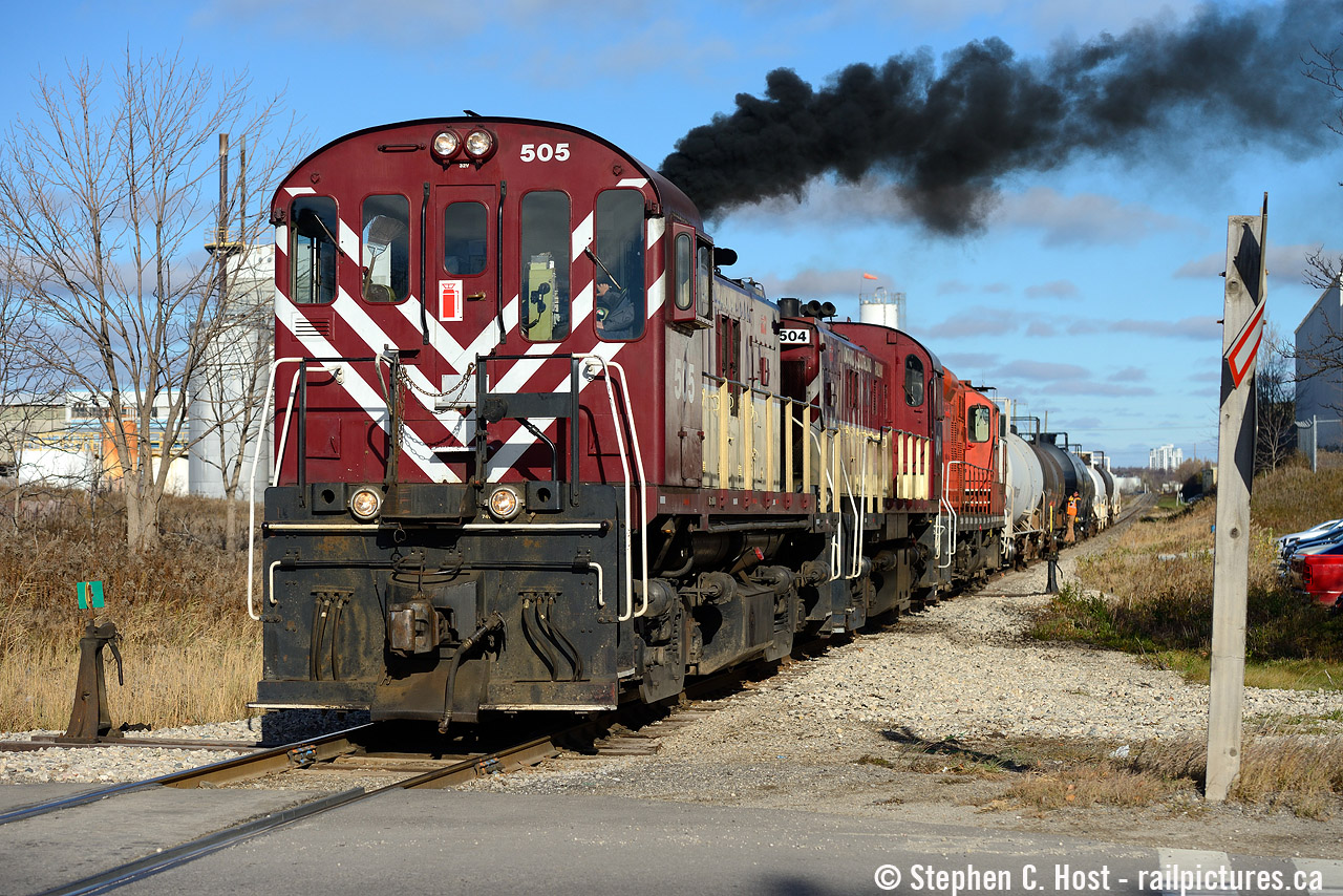 Ahh nothing beats some RS-23's with the black stuff belching out the exhaust stacks while they work hard switching cars... as of the time of this posting all of OSR's RS23's are parked. If you want to see MLW Switchers in action you'll have to go to the Waterloo Central Railway...