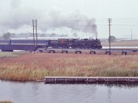 <br>
<br>
   Autumn Steam
<br>
<br>
   Forty two + autumns' have elapsed
<br>
<br>
   UCRS charter at the Atherley Narrows September 29, 1979 Kodachrome by S.Danko
<br>
<br>
   The Trent Canal Drawbridge, Mile 88.4 CN Newmarket Subdivision, is immediately to the left just out of the image. 
<br>
<br>
   The Drawbridge:
   <br>
<br>
     <a href="http://www.railpictures.ca/?attachment_id=  6218">  VIA  </a>
<br>
<br>
     <a href="http://www.railpictures.ca/?attachment_id=  44247">  ONR </a>
<br>
<br>
   The Steam:
<br>
<br>
     <a href="http://www.railpictures.ca/?attachment_id=  6315">  road switcher duty </a>
<br>
<br>
   sdfourty