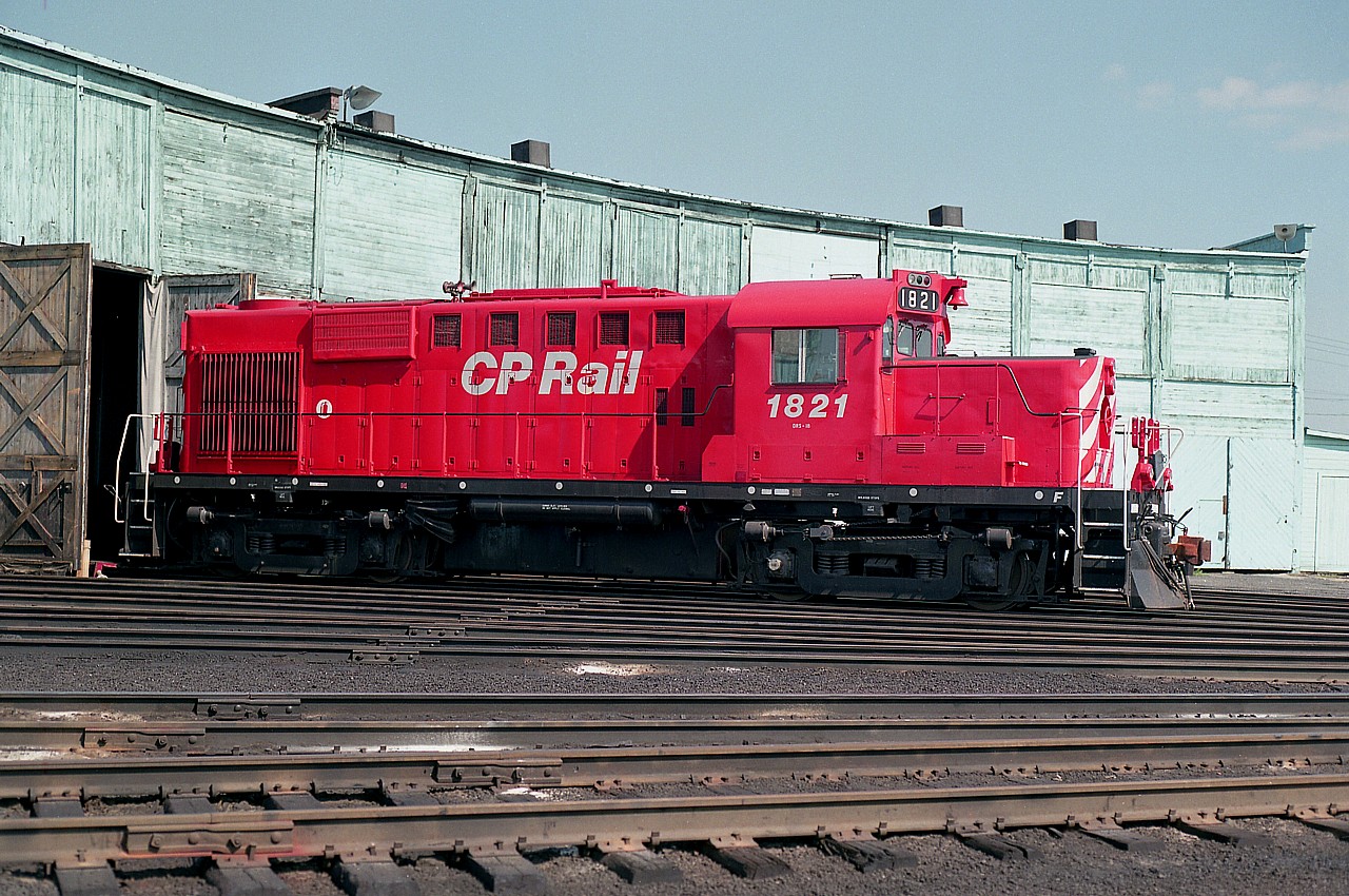CP's 1821 looks rather spiffy sitting in the sun outside the old CP roundhouse, which was located near Lorne St and Brady; n/w of the downtown Sudbury core.  The RS-18u was retired by 1998 and ended up on the New Brunswick East Coast along with many others of that series.
The roundhouse burned down quite a few years ago, maybe 20 years, but I could not locate an article regarding  its' demise. Perhaps a viewer will fill us in.   Thanks.