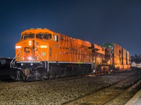 CP 119-07 idles away in Smiths Falls waiting for a VIA to pass before starting work in the yard. The lashup was a beauty with a BNSF trailing.
