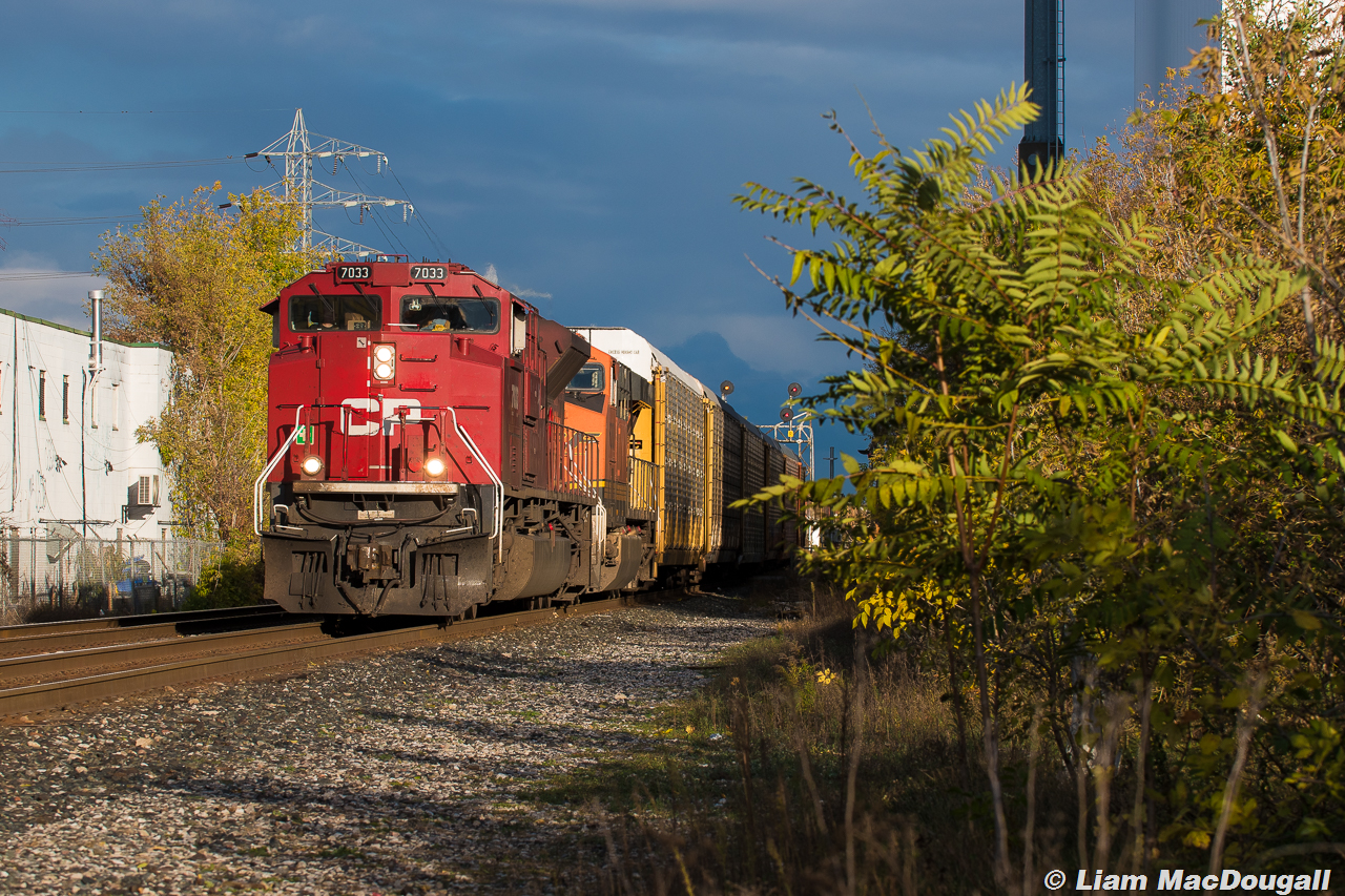 Emphasized by the sumac bushes to the right of the image, it's a year where November 2nd could still pass as looking like late September while CP 147 approaches the Davenport diamond with a fun lashup of an SD70ACu and a BNSF GEVO. It was nice to finally see 147 again as due to an electronic shortage in the auto industry, 147 has not run in at least a month until this day to my knowledge.