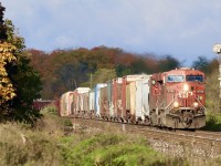 The slight grade at Meadowvale makes for a dramatic image as far as heat waves go, as CP 234 rolls eastbound. While the motive power is barely moth a second place, at least the scenery kind of made up for it. So far the searchlight signals protecting the ends of the GO platforms here have been able to dodge replacement by newer LED signals. 