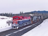 A drab winter morning and a meet at Greening, freshly painted 722 added some color to the day. We were in the siding for the meet and I braved the knee deep snow to get this shot