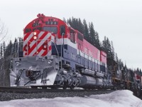 BCOL 722, fresh from Squamish Shops after a overhaul / rebuild and new paint. I stopped at Stone Creek, mile 444.3 on the BC Rail Prince George sub for a photo or two. The train was the VO symbol, running Extra North to Prince George.