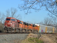 Rare for me to post a "same day" catch; but the thought of three BNSF on a train was enough to motivate me to make the drive from Grimsby up to Guelph Jct.  So, here is the view from the side of Victoria Rd., mile 43.7 Galt Sub.  CP 8788, BNSF 7631, 7238 and 6750 looked just great. Time was around 1300 hrs.  What a gorgeous day!