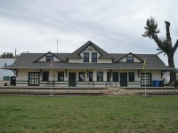 Now this is a nice station. Restored in 2010 and is now home to a rather proper rail museum. Well worth the visit.
Radville is relatively quiet now, but at one time it was a busy division point, built by the CNoR about halfway along the line between Brandon MB and Lethbridge AB. It boasted a turntable, roundhouse, water tank, coal dock, stockyard pens, and express services. There were 5 grain elevators in town. The population has decreased to currently 860 residents from a high of 5,000. However, the village is well maintained and has a nice historical district. A pleasant surprise.
The railroad has been gone from Radville for quite a few years now.