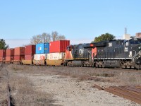 CN 3008 - CN 3844 lead Z14891 15 though Brantford with 140 cars on the drawbar. It sure was nice to finally catch this one leading in decent light!