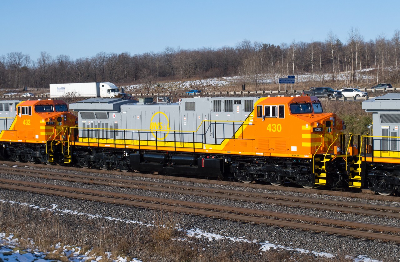 QNSL 430 is one of 6 GE Rebuilds that the QNSL has purchased.  They are being rebuilt from former BNSF Dash 9's and are now classed as GE AC44C6M's.