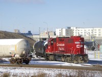 CP F95 shoves tank cars into Dural, a client that is located right off of the Vaudreuil Sub at Dorval.