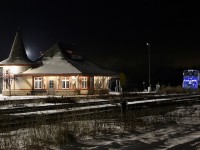 There is a bitter chill in the air as light snow falls. All is quiet other than a faint hum coming from 333, most likely the system that stops it from freezing up in these cold temperatures. While the station is nicely lit, the yard is depressingly empty and dead weeds cover many of the rails. Just out of sight to the right the Clorox factory is in the process of converting their old railway unloading area into a new truck transfer area. The sad reality that the railway is leaving and it most likely is for good, even the old rail spur to the factory has already been ripped out, and north of town the old railway right of way is being converted into a trail. The 333 most likely only has a week left of time here in Orangeville before the contract is over and this may be the last snowfall it sees here as well. For now December 17, 2021 seems to be the day for the last run to Streetsville one last time, let's hope not.  