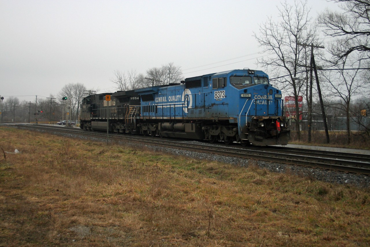 It now seems hard to believe that at one time five railways competed for Niagara Frontier-Michigan/midwest U.S. traffic through southern Ontario over multiple routes. Former Conrail C40-8W 8373 trails C40-9W 9554 in what truly is a "going away photo" of the last NS 328 (as this is posted, 15 years ago today).