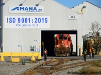 A literal Band of Brothers on the ground as the boys switch a gondola into AJ83 at Max Aicher North America.  With the switching now done, the yard foreman and trainee are walking forward to the switch for the next move. The tail end foremen and trainee will be protecting the movement from the rear as they couple onto their train, then all four will get onto the front of the movement to protect road crossings as they head back to Hamilton Yard to end a days work.
