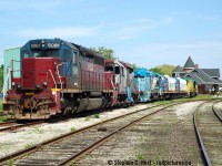 GEXR's Goderich deadline in 2009 was worth a stopover on the way to Kinkardine for a wedding. Lots of power. RLK 4001 was at the actual shop, and the GEXR caboose and orange plow were by the champion grader ramps north of the station. 6061 is a former PRR SD40 rebuilt into a SD40M-3 if you believe Internet sources.