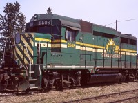 Carlton Trail Railway GP30 #2508 is seen here in the small yard in Shellbrook Saskatchewan. All of this track has since been removed and the CTRW's operation between Speers and Meadow Lake is just history now. Speaking of history, the 2508 was built in 1962 as DRGW 3001.  