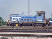 GTW SW1200 1513 is seen at Mac Yard.  Built in March 1960, the unit would be sold to Canac in 1997, as <a href=http://www.rrpicturearchives.net/showPicture.aspx?id=2925926>CANX 1513, </a>later rebuilt in 2013 to Burlington Junction Railway <a href=http://www.rrpicturearchives.net/showPicture.aspx?id=5377560>road slug 1513B.</a>