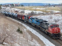 The period of time that crude oil trains graced the Halton subdivision was quite short. For that period the motive power sometime could get interesting, including foreign power. The eastbound angle off the golf course bridge typically never works out on a sunny day but is definitely worth the megapixels even on a cloudy day with the mansion line clubhouse in the distance along with the Niagara escarpment. This day there was no foreign power in sight but I wasn’t complaining about the veteran GE’s in the consist. I was always a fan of CN’s original group of four window Dash-9’s and any type of Dash-8’s was always a bonus. I miss my time at mile 30.

