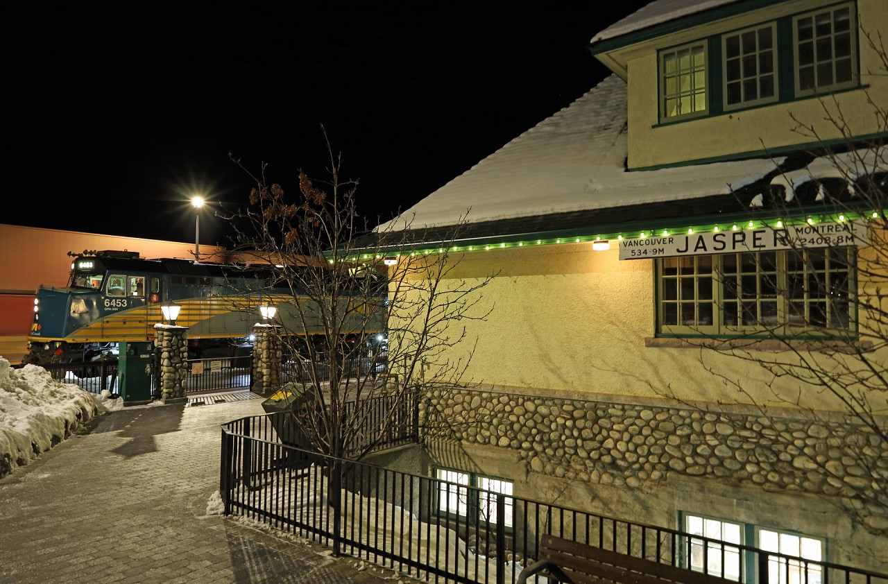 The Skeena has just completed its two day Journey from Prince Rupert and is making a station stop at the famed Jasper Station.