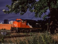 Sometimes you get lucky and this was one of those days! I got some sunshine on CN SD75I 5783 rolling through Hamilton before everything was swallowed up by black clouds. 