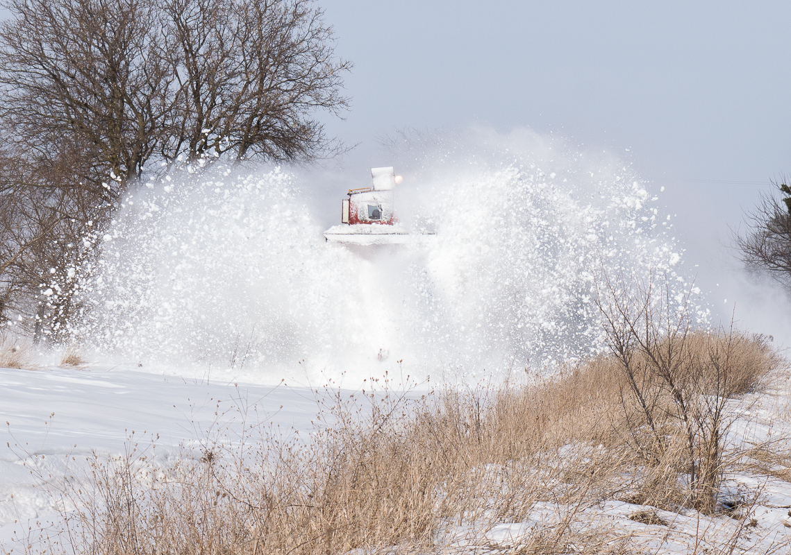 Heavy winds and snow over the last few days resulted in heavy drifting in Southern Ontario.  The Ontario Southland Railway had to call upon their plow today to clear the line from Ingersoll to St. Thomas.  They also cleared Salford to Tilsonburg this morning but I didn't make it there in time for the morning.