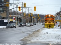 Rolling down the former CNR Burford spur, QGRY 2301 has 6 cars in town for Ingenia. Some of the new folks in this hobby may not yet realize that this line is still here and still in service - Ingenia bought the line and uses a Trackmobile... never say never till it's gone, but a locomotive could in theory return to here some day. Maybe. We'll see :) CN interchanges up by Brant Foods about twice a week with this line. Anyone have classic shots from this area? Please consider pulling one out if you have it! Thank you
