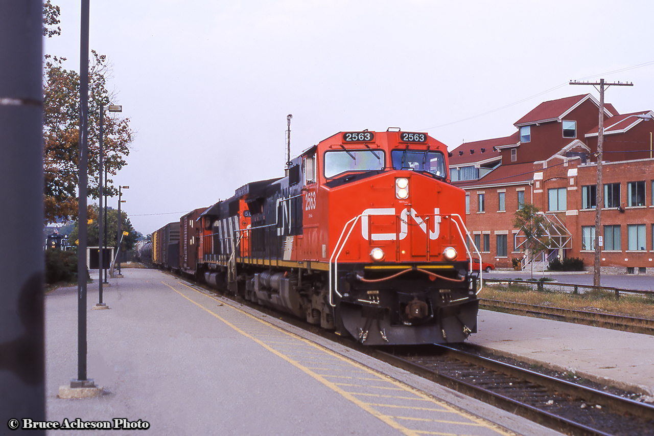 The sun now dipped below the horizon, it's time for a final shot of 431 at Guelph.  Note the nose of CNR 6167 at far left.  I had shot this train earlier at Limehouse and just west of Acton.