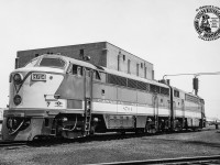 On a trip out to Canadian National Railway's Mimico Yard, Bruce Lowe captured a pair of CNR's CLC CFA-16-4 units 8704 (built 1952) and 8722 (built 1953) in the servicing area near the roundhouse (behind photographer).  Only 15 at the time, this was one of Bruce's outings with noted Toronto photographer <a href=http://www.railpictures.ca/?attachment_id=43811>James Victor Salmon</a> who also <a href=https://digitalarchive.tpl.ca/objects/350253/cnr-8704-at-cnr-mimico-yards-between-royal-york-roa?ctx=db137cd4871a075f2e819863757c8aee4583b801&idx=1>shot this pair on this day.</a>  The units would be renumbered to the 9300 series in 1956 and retired during the 1960s.