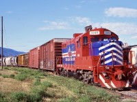 Omnitrax had a neat mix of power assigned to the Okanagan Valley Railway. This brightly painted GP10 was the only unit we found on that trip in the railway colours although like most units it at some point visited sister railroad Central Kansas Railway and received their markings. All was quiet this day with the rest of the railroads power parked elsewhere in town. Unfortunately Omnitrax eventually gave up the operation and I believe most of the line sits unused or ripped up today. CN I believe may still operate some shared portion of the line as well. Maybe someone can clarify. 