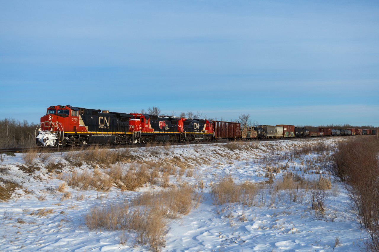 Back from the dead?  This week, CN has moved approximately 10 Dash 8's from storage in Winnipeg to Edmonton.  I'm not sure if the units will ever see revenue service again, but it was nice to see the 2128 and 2021 on X 31741 07.