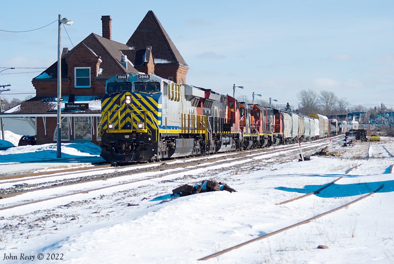 Today's L507 (March 4th 2022) had something for everyone. By Amherst @ 15:29. An ex-CREX leader, CN 3948 CN 3111, CN 4139, CN 4707, CN 9584 (five different models!) and 232 axles.

CN 3948 ES44AC
CN 3111 ET44AC
CN 4139 GP9RM
CN 4704 GP38-2
CN 9584 GP40-2LW