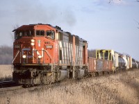 While the cowls may not have been a railroaders engine they certainly were a railfans. We have been spoiled here in Canada for the past few decades as far as freight cowls go, from HR616’s, SD40/50/60 variants to GE Dash-8’s. Sadly it has almost come to an end, but it is nice looking at the images left behind. This early spray a pair of SD60 cowls dig into the slight grade at Ash as they head for Toronto.