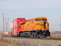 2022.03.17 ‘Saint John Express’ CP 8781 in charge of 0600 Vaughan Yard job, pulling out a cut of intermodal cars on north lead, those traffic will be lifted by 119 later towards west.