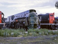 Steam sits among first generation diesel power around the Belleville turntable.  CN U-4-1 6400 is in town for the 1964 Belleville Railway Week festivities, taking place from Jun 23 - 28.  Note the number plate is not on the nose, but it will be affixed before the activities begin.<br><br>Both 3807 and 3813 are part of CN's small fleet of RS10 units, numbered 3800 - 3814.  Built in 1956, they would be retired by 1970.  GP9 4326, built 1959, would be <a href=http://www.railpictures.ca/?attachment_id=37264>rebuilt in 1984 to CN 4111</a> and retired in 2010.  It was sold to Mid-America Locomotive & Car Repair Inc. and lettered MALX 4111.  As of 2018 it is <a href=http://www.rrpicturearchives.net/showPicture.aspx?id=4941186>assigned to the Evansville Western Railroad</a> in southern Illinois and Indiana.