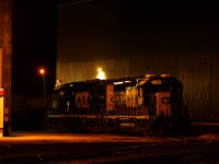 A pair of CSX GP40-2s (CSXT 6296 & CSXT 6247) spend the night at the Transflo facility in Beauharnois, the northernmost point on CSX's network.