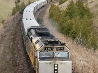 This past weekend was busy along CN's York subdivision with numerous VIA detour trains, thanks to major work on the Kingston sub. in Pickering. The train is seen heading west through Beare after ducking under CP's Bellville subdivision. 