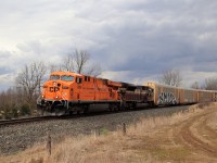 It has been a while that I can remember since I've saw a double CP lash up with no dirty red in it but today I have. Bright orange CP 8781 dressed up in its Hapag Lloyd colors with CP Heritage unit CP 7015, (former CP 9126) slowly roll west up the Galt sub on the approach to Victoria Road.